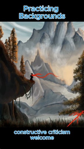 Practicing my Digital painting: Backgrounds Edition #art #painting #digitalart #krita #nature #calm