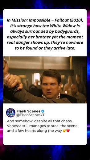 In Mission: Impossible – Fallout (2018) the White Widow rolls deep with bodyguards… until it’s time to actually guard her 😭💨 And somehow she STILL owns the scene. Vanessa Kirby really said “I’ll handle it myself.” #missionimpossible #movietok #vanessakirby #filmdetails #viral