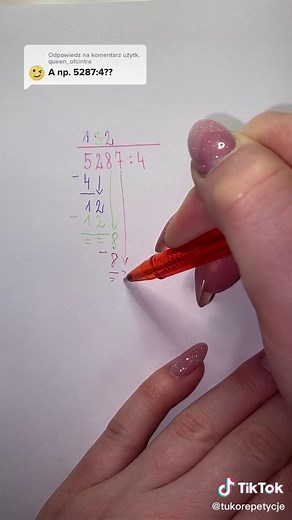 Odpowiedz użytk. @queen_ofcintra dzielenie pisemne #dzielenie