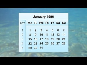 January 1996 Calendar