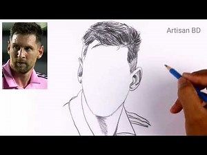 How To Draw Realistic Face Leo Messi | Easy Step By Step Pencil Sketch | Messi Inter Miami Fc 2023