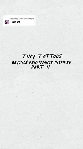 Renaissance Tiny Tattoo Ideas Inspired by Beyonce