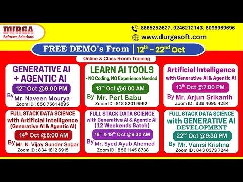 New Batches in Online & Class Room Training @ DURGASOFT