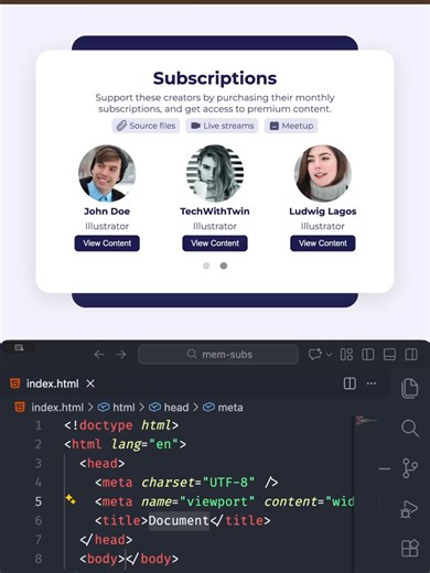 How to create a website section using HTMl and CSS and also add a carousel ( Owl carousel ). How to use Carousels in HTML and CSS #techwithtwin #javascript #webdevelopment #learnontiktok #htmlcsscode #htmlcss #html