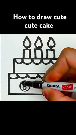 how to draw cute birthday cake