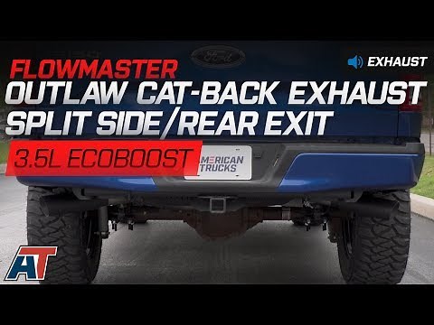 2015-2017 F150 Flowmaster Outlaw Cat-Back Exhaust w/ Black Tips 3.5L EcoBoost Sound Clip & Install