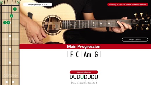 Learning To Fly Guitar Cover Tom Petty 🎸|Tabs + Chords|