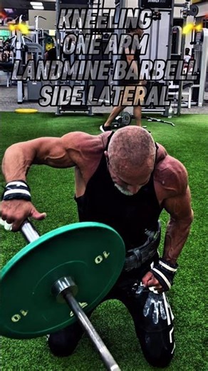 KNEELING ONE ARM LANDMINE BARBELL SIDE LATERAL FOR SIDE DELTS #shoulders #workout #motivation