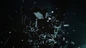 Dark glass wall explosion