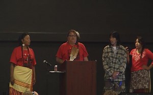 A handful of protesters of the #DakotaAccessPipeline briefly interrupted DMR Director Lynn Helms today during the ND Petroleum Council conference in Minot. The group, who said they were elders of the Oglala Lakota Nation, addressed the crowd for a few minutes before being peacefully escorted from the building. #DAPL We will have team coverage of today's events at the conference on the Evening Report at 6, including speeches from Helms, MHA nation chairman Mark Fox, and gubernatorial candidate Ma