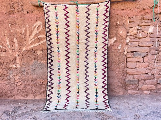 Azilal White Custom Tufted Sheepskin Rug: Geometric Rug for Living Room - Etsy