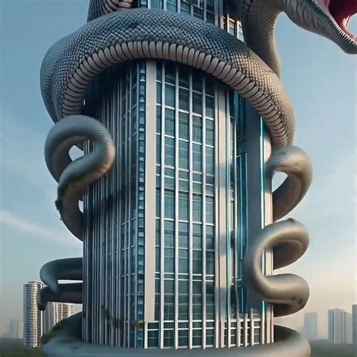 एक इमारत के चारों ओर लिपटा हुआ पायथन (Python wrapped around a building)