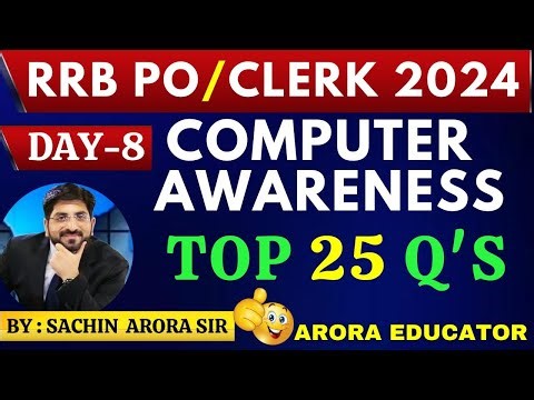 IBPS RRB PO/Clerk 2024 | Computer Awareness Classes | IBPS RRB Computer Knowledge Day 8 | Sachin Sir