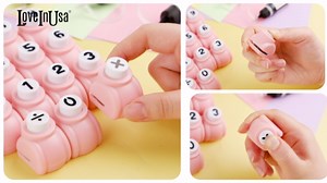 LOVEINUSA 15PCS Arithmetic Paper Punch Set, Paper Craft Punches Pink Hole Puncher with Mathematical Symbol for DIY Crafting Projects Early Learning