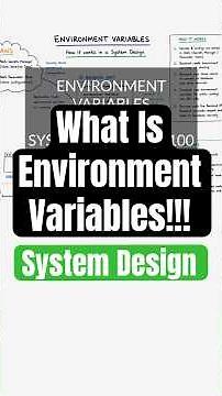 What is environment variables in system design.env file #systemdesigninterview