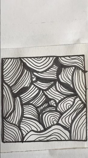 Easy Abstract Pattern Drawing | Black & White Line Art | Relaxing Doodle Art Tutorial