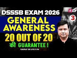DSSSB Exam 2026 | General Awareness Classes & Full Strategy | Complete Revision | Raj Rana Sir