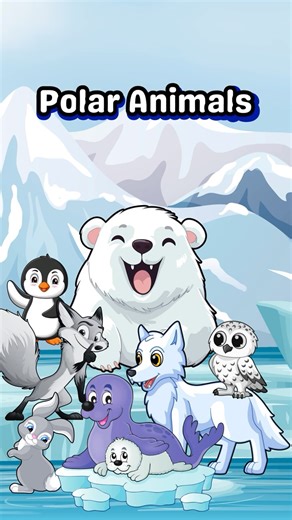 Arctic Adventure! ❄️ Learn Polar Animals for Kids (Real Footage + Cartoon Fun!) 🐻‍❄️