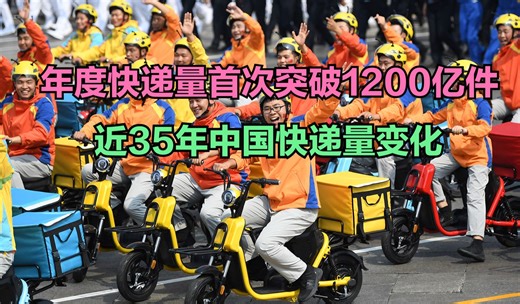 我国快递年业务量首次突破1200亿件！看历年快递量变化，见证中国崛起