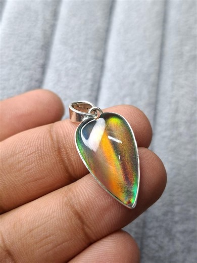 Aurora Opal Pendant | 925 Sterling Silver | Rainbow Fire Opal Jewelry | Handmade Opal Pendant | Gift for Her - Etsy