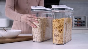 FreshKeeper Cereal Containers Storage Set, Airtight Food Storage Container with Lid 4L/135.2oz,4PCS BPA-FREE Plastic Pantry Organization Canisters for Rice Cereal Flour Sugar Dry Food in Kitchen