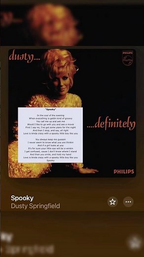 A SONG A DAY (DAY 673) DUSTY SPRINGFIELD: SPOOKY #dustyspringfield #spooky #asongaday #music