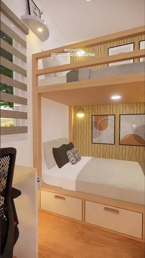 Cool Bunk Bed Design Idea for 2.5x3.5m Rooms
