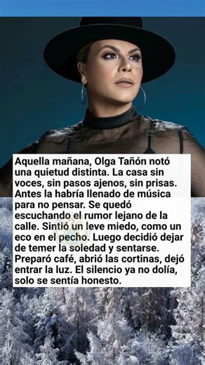 Olga Tañón y la extraña calma de una casa en silencio