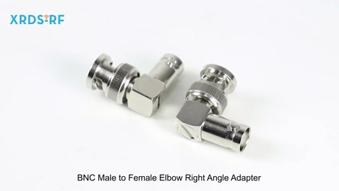 XRDS-RF BNC Male to Female Right Angle Adapter - 90 Degree Coaxial Cable Connector for CCTV, Video, and Audio Applications (2 Pack)