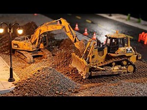 Asphalt Construction – Realistic RC Miniature Road Paving Diorama | RC Road Roller & Paver Working