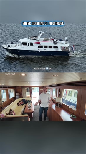 The Hershine 61 Pilothouse is a 2006-built trawler yacht set up for long-distance cruising. With CE Category A certification, a full displacement hull, long keel, and hard chines, she’s designed to handle offshore conditions with ease. She runs twin Volvo D6 370s on shafts and has TRAC digital fin stabilisers for roll control underway. She carries 5,000 litres of diesel, giving her a cruising range of around 1,600 nautical miles. With two en suite cabins, twin gensets, and a full liveaboard spec