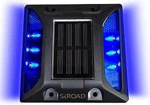 Solar Driveway Deck Light, IP68 Waterproof Outdoor Reflectors Driveway Blue LED Light for Dock Walkway Lane Porch Patio Pathway Garden Yard Road Markers (Blue, 1 Pack)