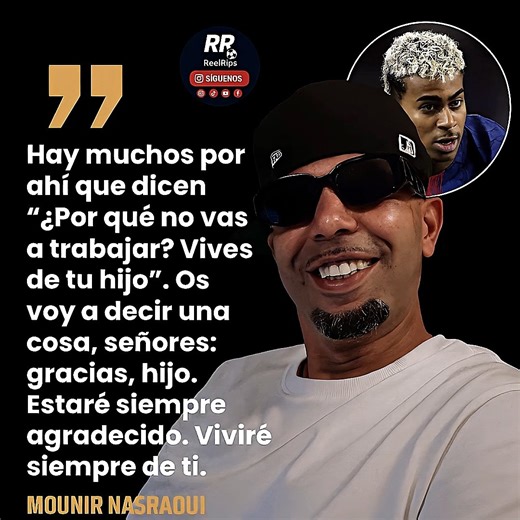 ReelRips on Instagram: "🚨 EL PADRE DE LAMINE YAMAL NO SE CORTA: “AHORA VIVO DE MI HIJO… ANTES ÉL VIVÍA DE MÍ” 🔵🔴⚽ El padre de Lamine Yamal volvió a generar debate en redes sociales tras la difusión de un video en el que se dirige directamente a quienes lo critican. En la conversación con sus seguidores, reconoce abiertamente que hoy vive de su hijo, mientras recuerda que en el pasado era él quien lo sostenía económicamente. Las imágenes se hicieron virales en TikTok y han provocado reacciones