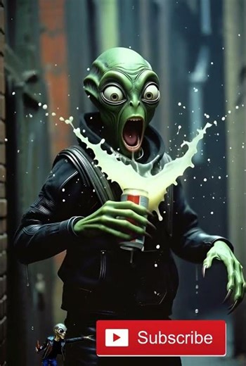Exploding Drink Catches Alien Off Guard