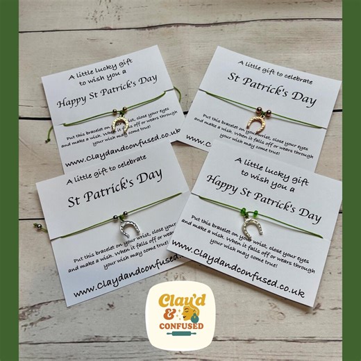 Handmade St Patrick’s Day- Good Luck Wish Bracelet - Etsy UK