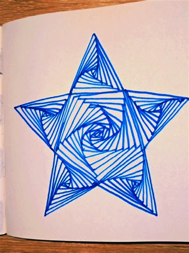 Just me drawing line after line like my life isn’t already spiralling enough 😭⭐ Started with a basic star outline… ended with this hypnotic geometric chaos that lowkey looks like it could summon another dimension. The best part? It’s literally just straight lines doing all the drama. Would you try this pattern or would your patience resign halfway through? 👀 #lineart #star #doodle #geometric #trippy