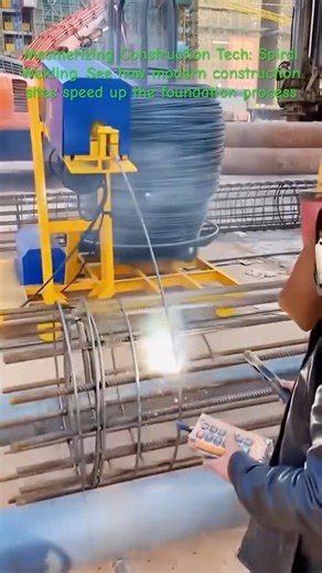 Mesmerizing Construction Tech: Spiral Welding construction #engineering #civilengineering #rebar