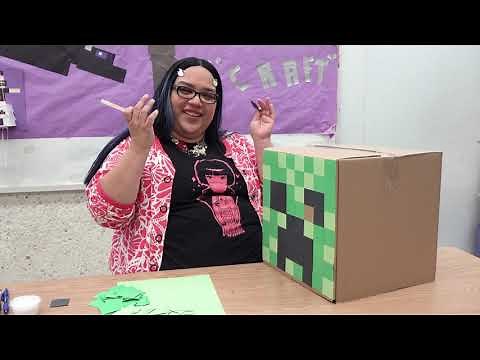 Mine "Craft" Lesson 2 - Making a Creeper Costume Mask