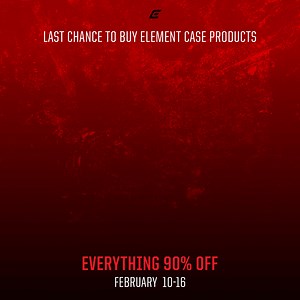 Element Case is signing off, but before we go, we're giving you one last chance to grab your favorite gear! Everything is 90% OFF during our Final Liquidation Sale from Feb. 10-16. This is your last opportunity to own Element Case products. Valid only in the US, while supplies last. Don’t wait—once it’s gone, it’s gone! | Element Case | Facebook