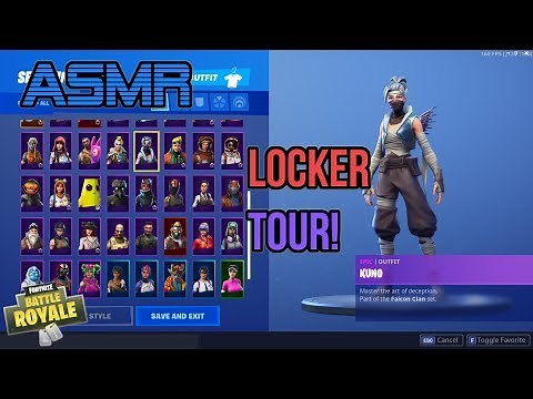 ASMR Gaming | Fortnite Relaxing Locker Tour Rare Skins! 🎮Controller Sounds + Whispering😴💤