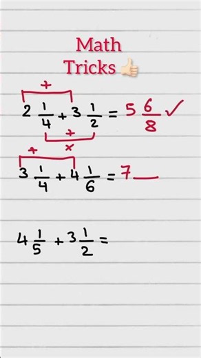 How to add mixed numbers in 5 seconds! 🤯