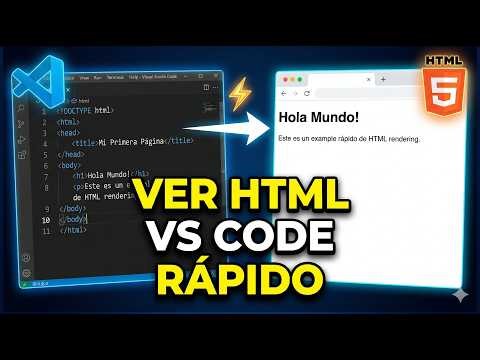 Como visualizar HTML en Visual Studio Code (RÁPIDO Y FÁCIL)