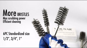 Amazon.com: Vouyar 6pcs Copper Tube Pipe Cleaner, 1/2” 3/4” 1” Pipe Cleaning Brush Set, Stainless Steel Wire Bore Brushes for Power Drill, 1/4 Inch Hex Shank : Industrial & Scientific