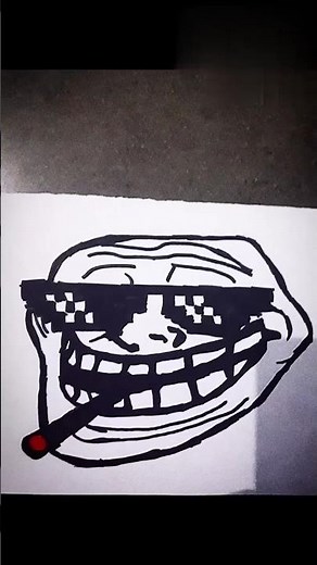 😈😱"Troll Face Drawing Easy Funny Meme Art Tutorial for Beginners" #shorts #youtubeshorts #ytshorts