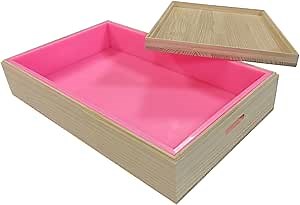 Large 35 lb Soap Mold 555 OZ Big Silicone Slab Mold with Wooden Box Lids Silicone Liner Loaf Bar Soap Mould 15.7 L Slab Soap Molds