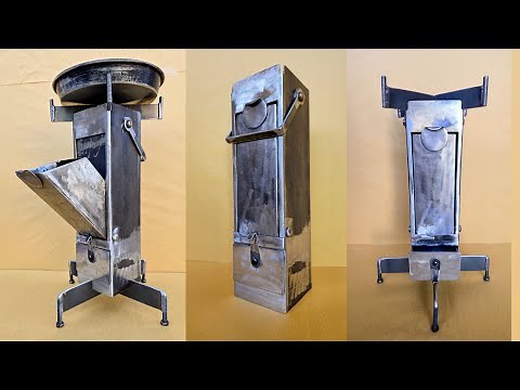 diy smokeless rocket stove | build wood stove | Metalworking Project