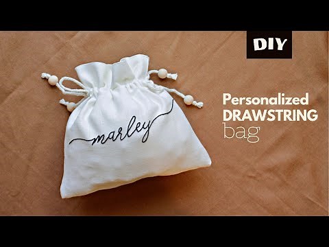 DIY - Easy Personalized Drawstring BAG | Name Embroidery Gift Bag | Tutorial