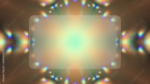 Glass morphism rectangle with abstract gradient light blur and frame element. Liquid backgrounds. Thick transparencies. Glowing and glass blur effect. copyspace