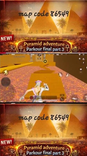 Bgmi wow Parkour map code 86549 | Pyramid adventure Parkour final part 3 #bgmiwow #bgmiwowmode #pubg