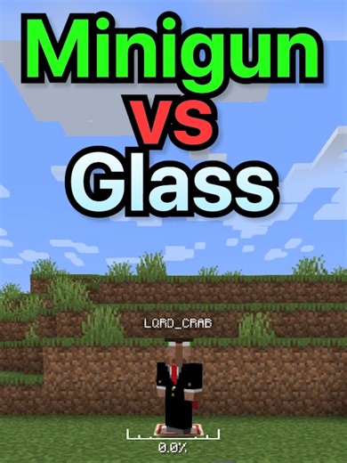 How much Glass to stop a Minigun? #minecraft #gaming #challenge | Minecraft Game